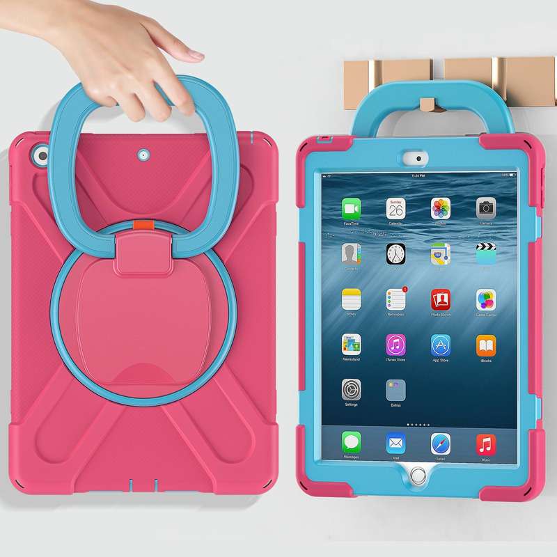 For Apple iPad 10.2 2021 / 2020 / 2019 Contrast Color Silicone + PC Protective Case with Holder &...