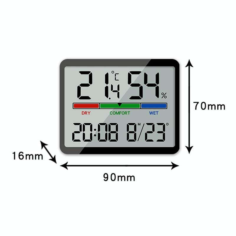 Magnetic LCD Digital Aalarm Clock Large Screen With Temperature Humidity Display(9905 White)