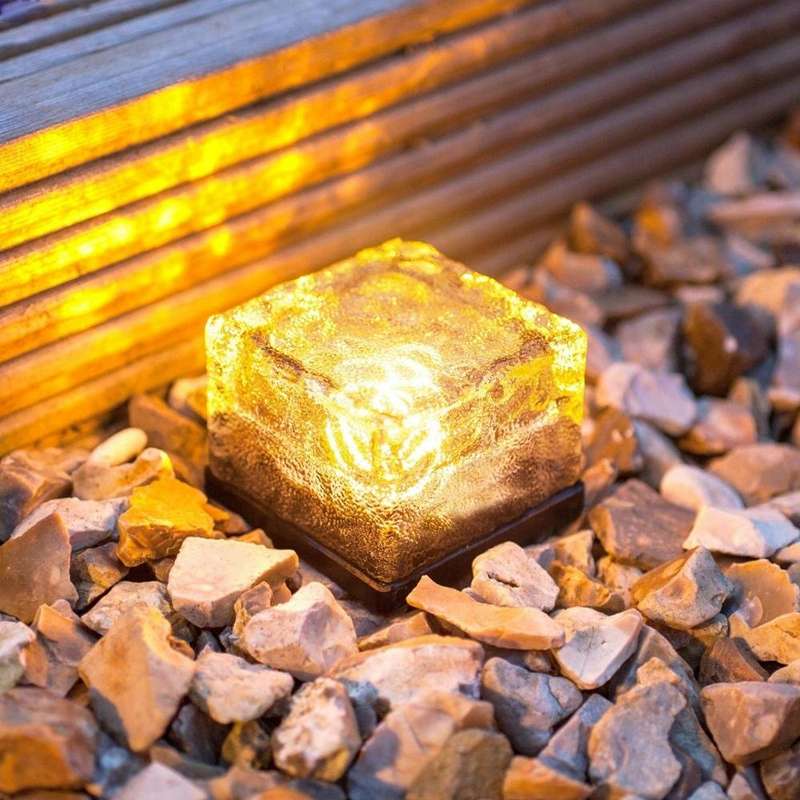 Solar Powered Square Tempered Glass Outdoor LED Buried Light Garden Decoration Lamp IP55 Waterpro...