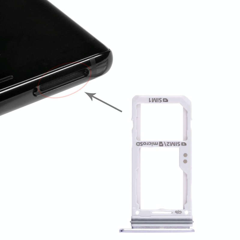 For Galaxy Note 8 2 SIM Card Tray / Micro SD Card Tray (Grey)