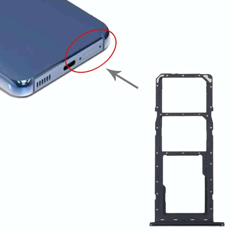 For Samsung Galaxy M04 SM-M045F Original SIM Card Tray + SIM Card Tray + Micro SD Card Tray (Black)