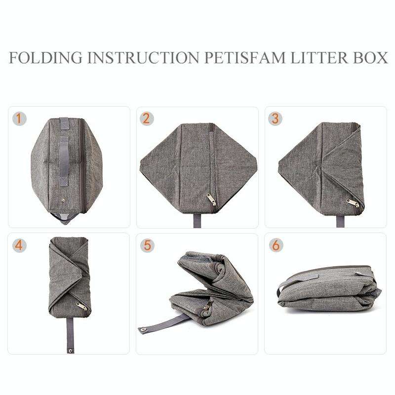 35x45cm Foldable Oxford Cloth Portable Cat Litter Box Pet Bag