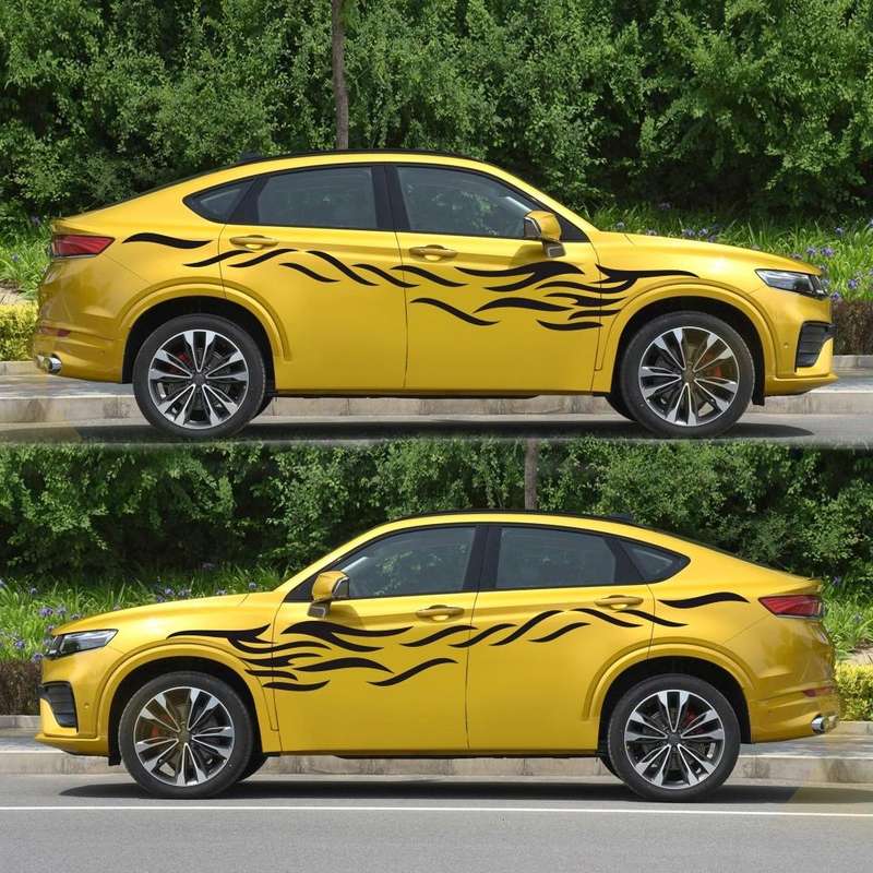 2 PCS/Set D-369 Totem Pattern Car Decorative Sticker(Black)