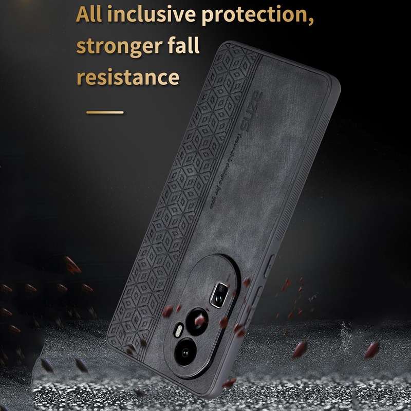 For OPPO A78 4G AZNS 3D Embossed Skin Feel Phone Case(Black)