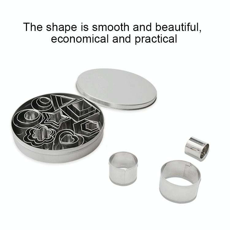 24 PCS / Set Stainless Steel DIY Cookie Biscuits Molds Geometry Baking Tools (Rectangle)