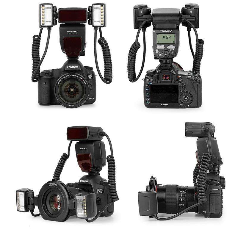 For Canon TTL Oral Insect Insect Teeth Ring Light YONGNUO YN24EX Macro Ring Flash Speedlite(Black)