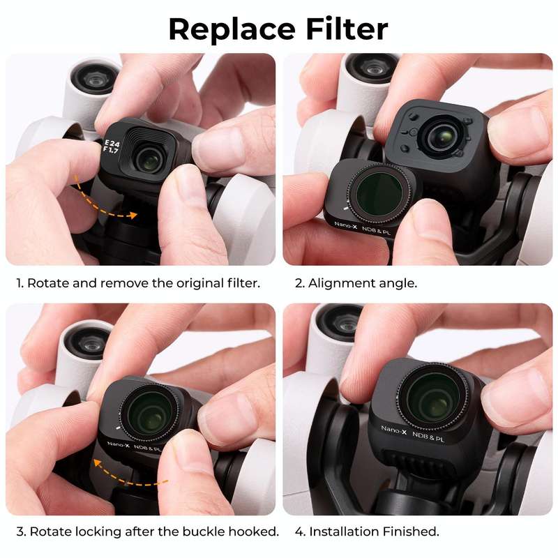 For DJI Mini 3 Pro K&F CONCEPT KF01.2039 ND32 5-stops Adjusting Light Reduction Filter