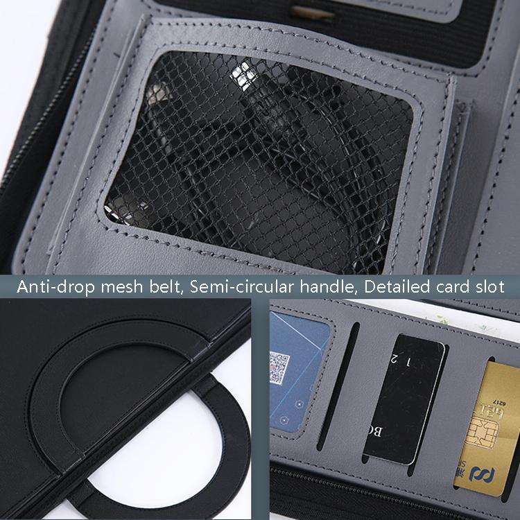 KC601 A4 Multifunctional Portable Folder Business Zipper Bag Leather Folder, Style: No Chargeable...