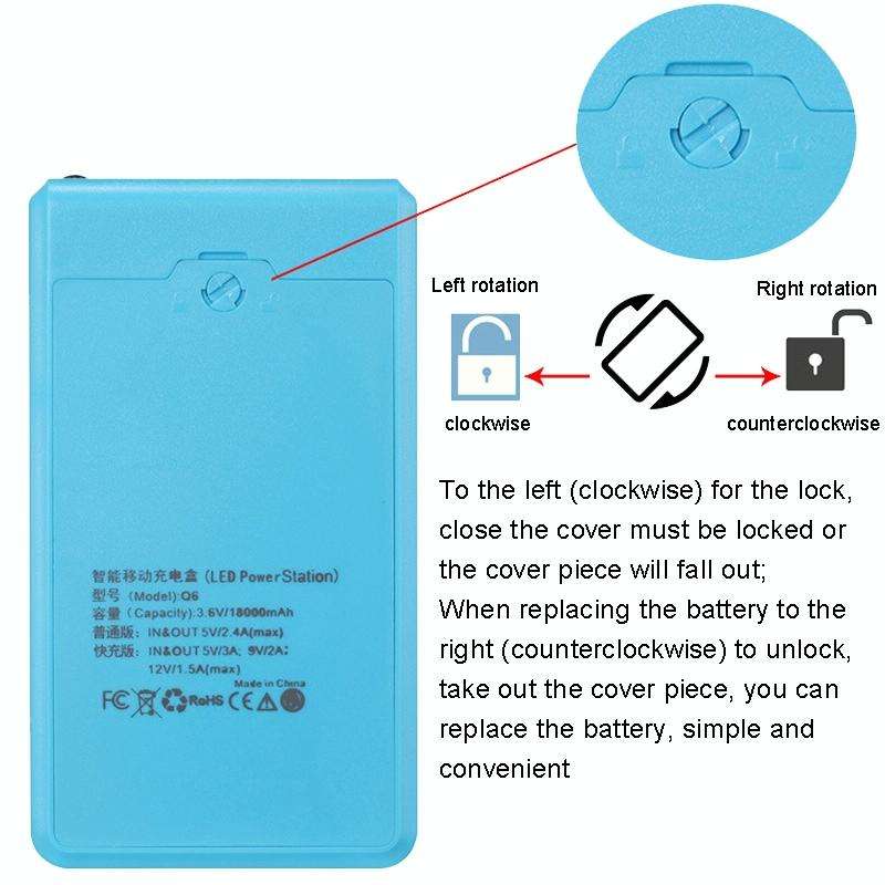 Q6 Removable 6 Sections 18650 Battery Box Charger Case, Style: Ordinary(White)
