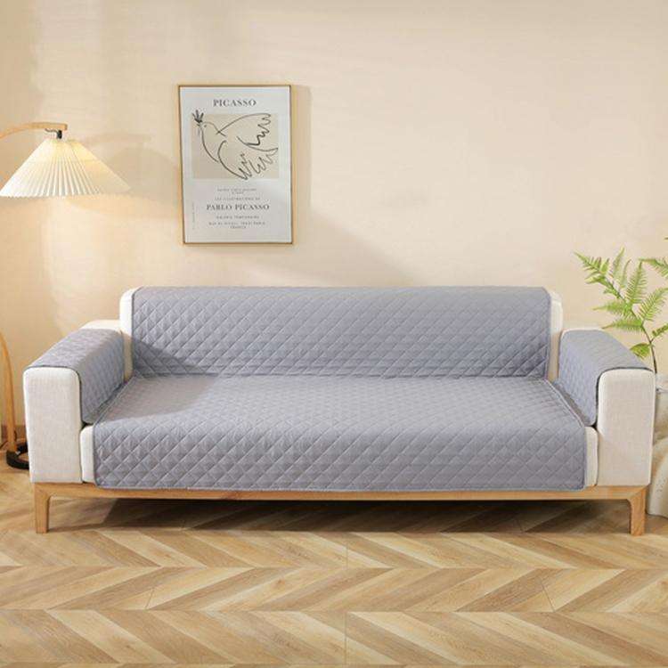 Double-sided Waterproof Pet Cushion Diamond Pattern Sofa Cover, Size:55x196cm(Grey)