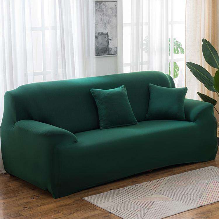 Four Seasons Solid Color Elastic Full Coverage Non-slip Sofa Cover(Dark Green)