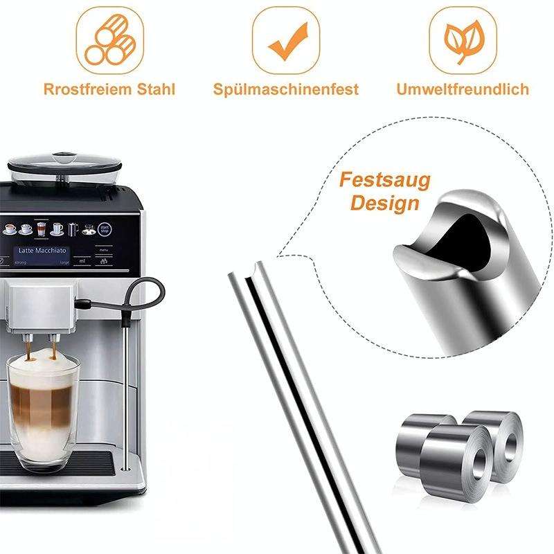 For Bosch VeroAroma / Siemens EQ.6 Series Coffee Machine Milk Pipe and Cleaning Brush Set(Dark Gray)