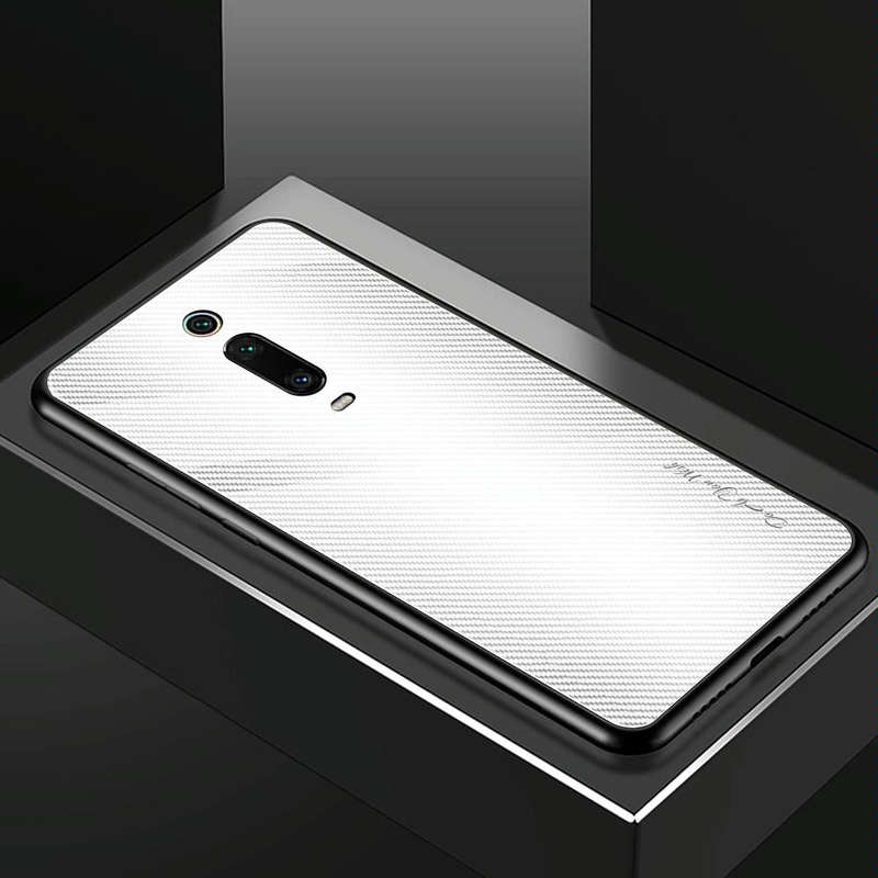 For Xiaomi Redmi K20 / K20 Pro / 9T Texture Gradient Glass Protective Case(White)
