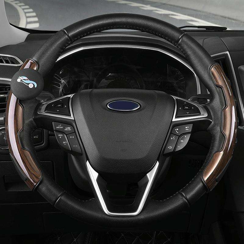 Car Universal Steering Wheel Spinner Knob Auxiliary Booster Aid Control Handle (Brown)
