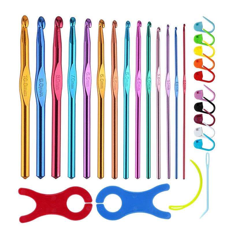 28 PCS/Set Color Alumina Single Head Crochet Handmade DIY Knitting Tool Material