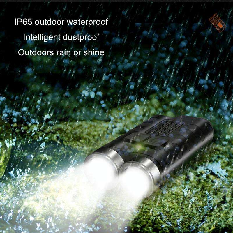 V3 Keychain Light USB Rechargeable Strong Light Mini Flashlight(Transparent Black)