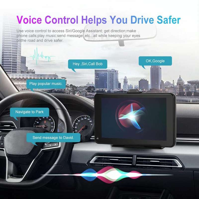 A3135 7 Inches HD Wired Smart Screen With Wireless CarPlay + Android Auto + Android With Camera