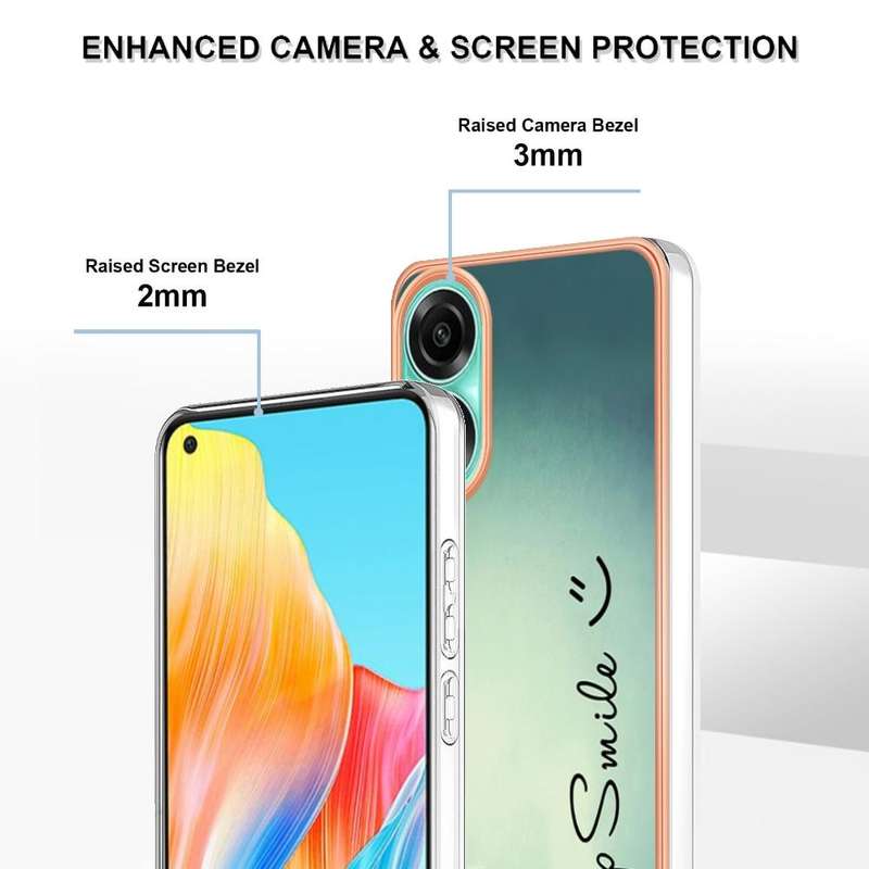 For OPPO A78 4G Electroplating Marble Dual-side IMD Phone Case(Smile)
