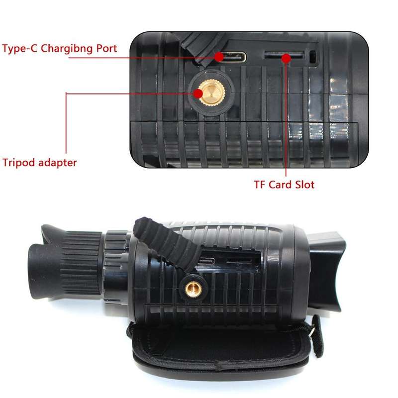 Video Pictures 5X HD 1080P Digital Night Visual Instrument Infrared Single Tube Binoculars+32G Me...
