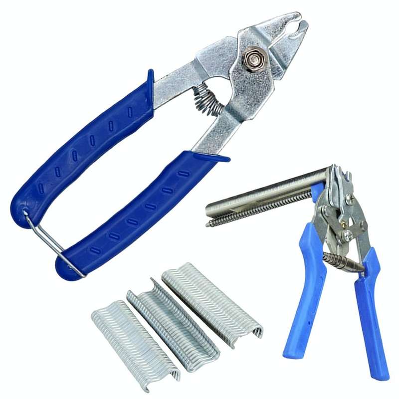 Nail non-slip Handle Stainless Steel Hand Tool Chicken Cage Barbed Wire Pig Tongs, Style:Blue Tie...