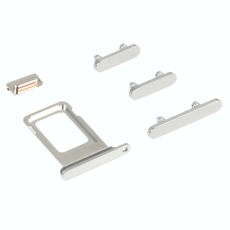 SIM Card Tray + Side Keys for iPhone 14 Pro Max(Silver)