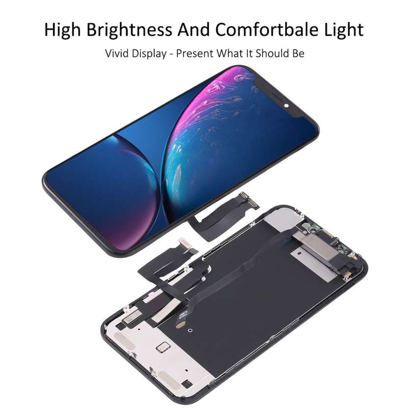 Original LCD Screen for iPhone XR Digitizer Full Assembly with Earpiece Speaker Flex Cable