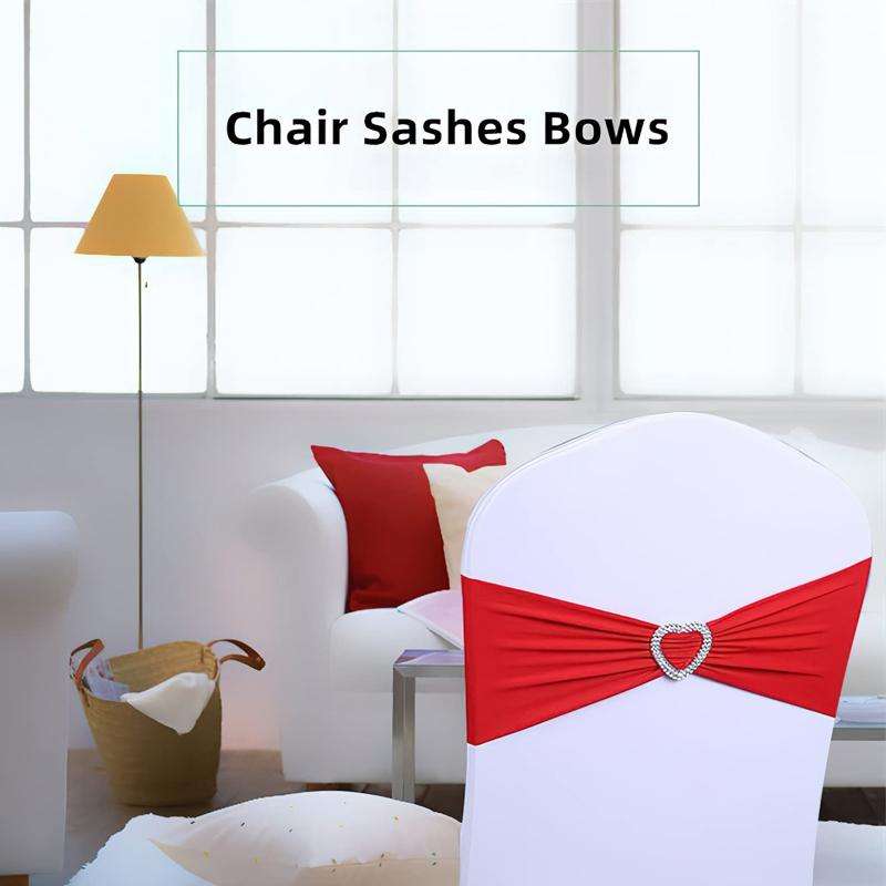 15x35cm Tie-Free Stretch Chair Back Flower Bow Chair Cover Hotel Chair Back Strap Decoration(Gold)