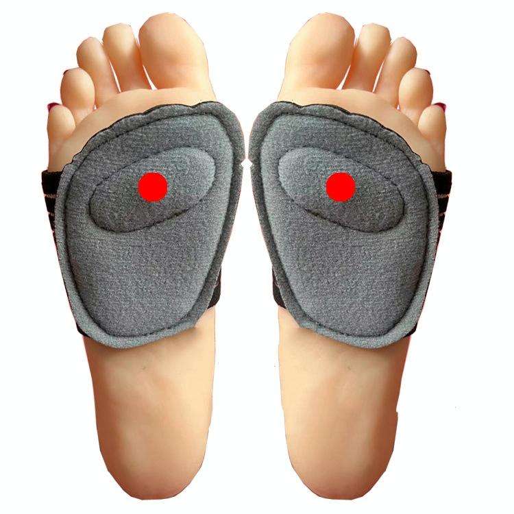 2 Pairs Magnetic Massage Forefoot Pad SBR Velvet Cloth Health Insole(Grey)