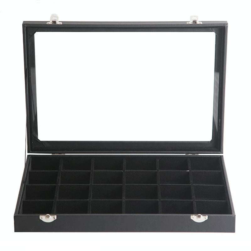 Jewelry Accessories Storage Box Jewelry Case Transparent Ring Bracelet Display Case, Color: 24 Gr...
