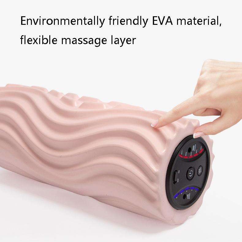 EVA Electrical Muscle Relaxer Yoga Massage Vibration Foam Roller, Fishbone Vibration USB (Ocean B...