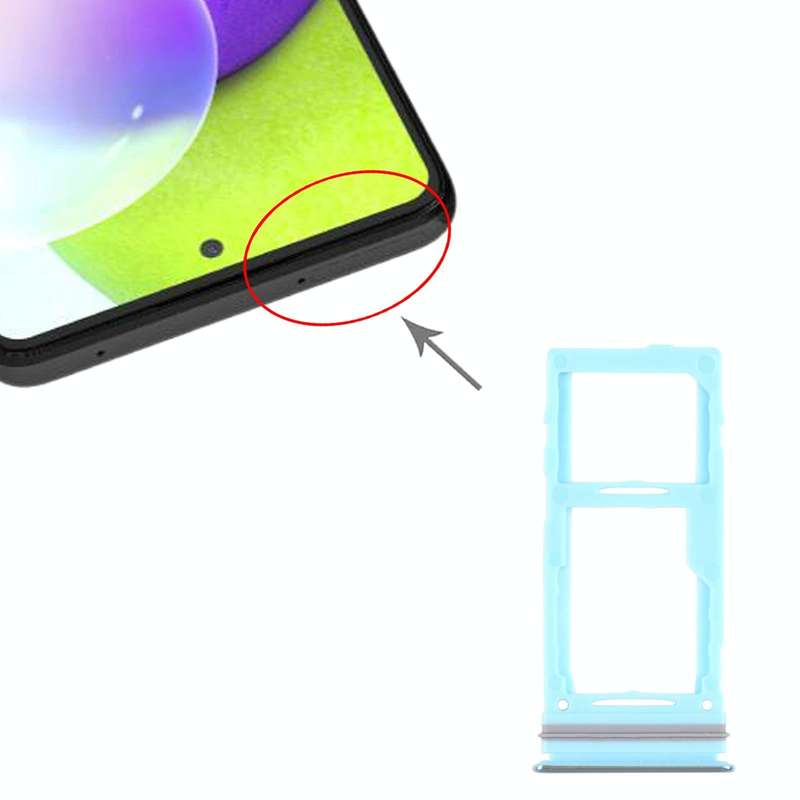 For Samsung Galaxy A52 SM-A525 SIM Card Tray + SIM Card Tray / Micro SD Card Tray (Blue)