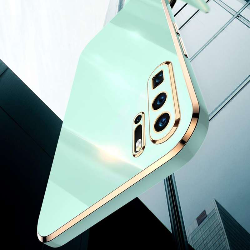 For Huawei P30 Pro XINLI Straight 6D Plating Gold Edge TPU Shockproof Case(Mint Green)