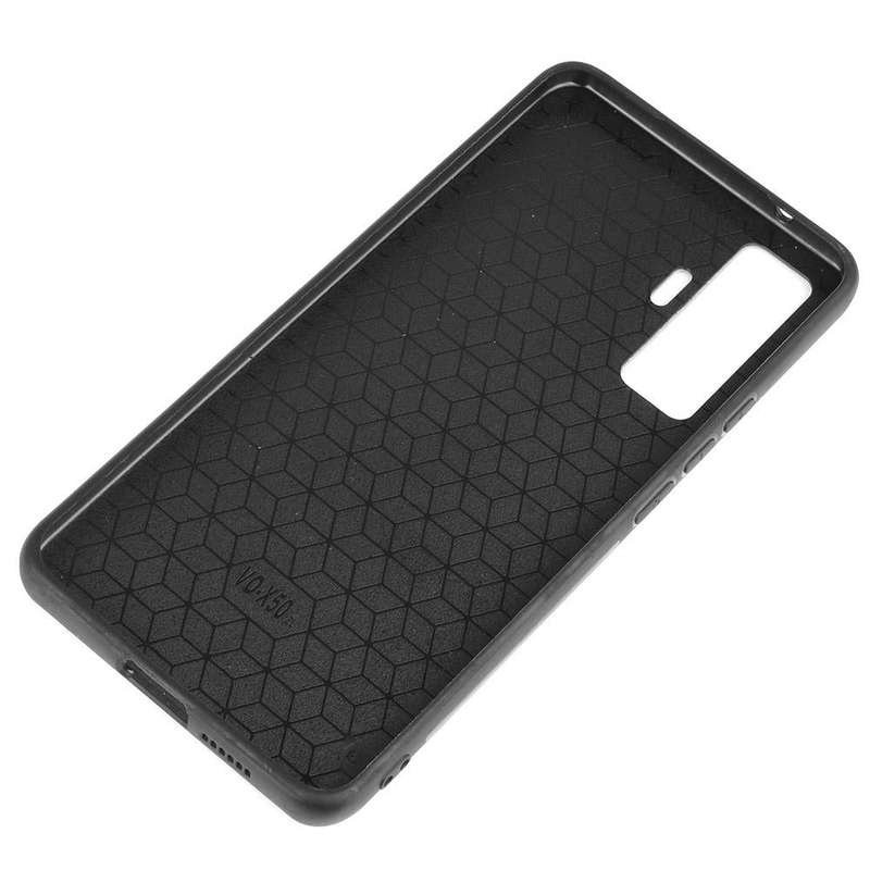 For Vivo X50 Shockproof Sewing Cow Pattern Skin PC + PU + TPU Case(Black)