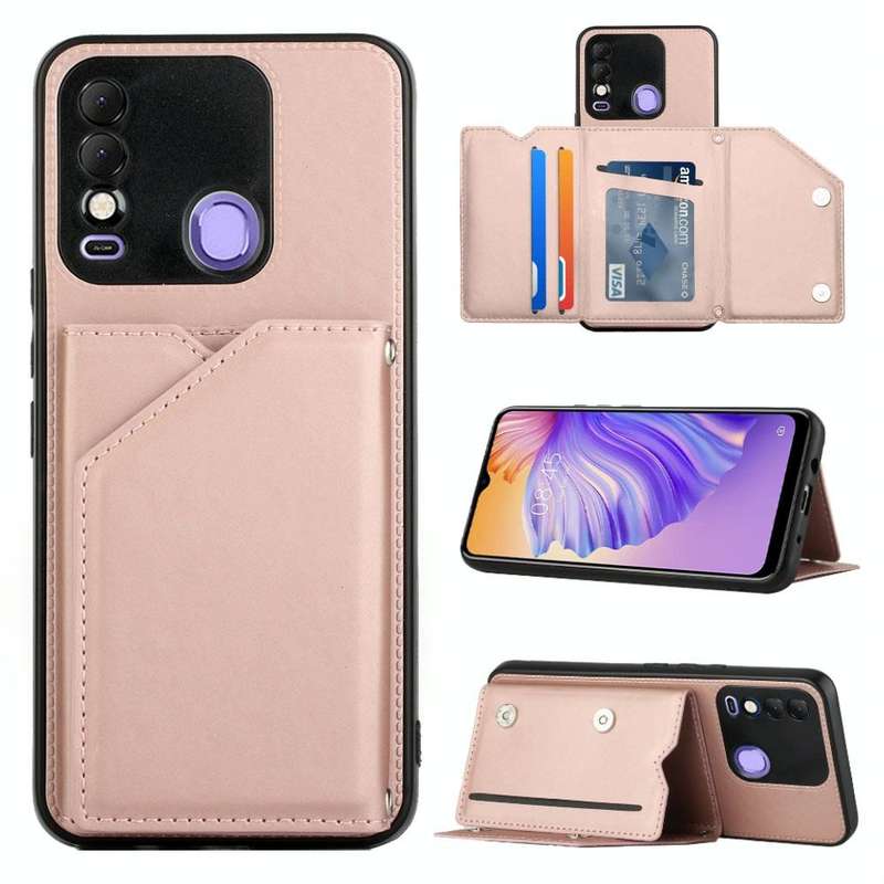For Tecno Spark 8 Skin Feel PU + TPU + PC Phone Case(Rose Gold)