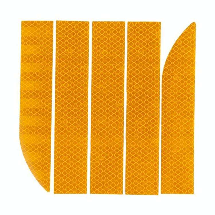 5 Sets Car Trunk Reflective Decorative Strip Anti-Scratch Car Tail Warning Decorative Stickers(Ye...