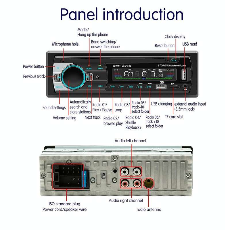 JSD-530 Bluetooth 5.0 Car MP3 Player Support FM / Smart Voice Assistant / Mobile APP