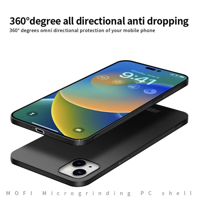 For iPhone 15 MOFI Frosted PC Ultra-thin Hard Phone Case(Black)