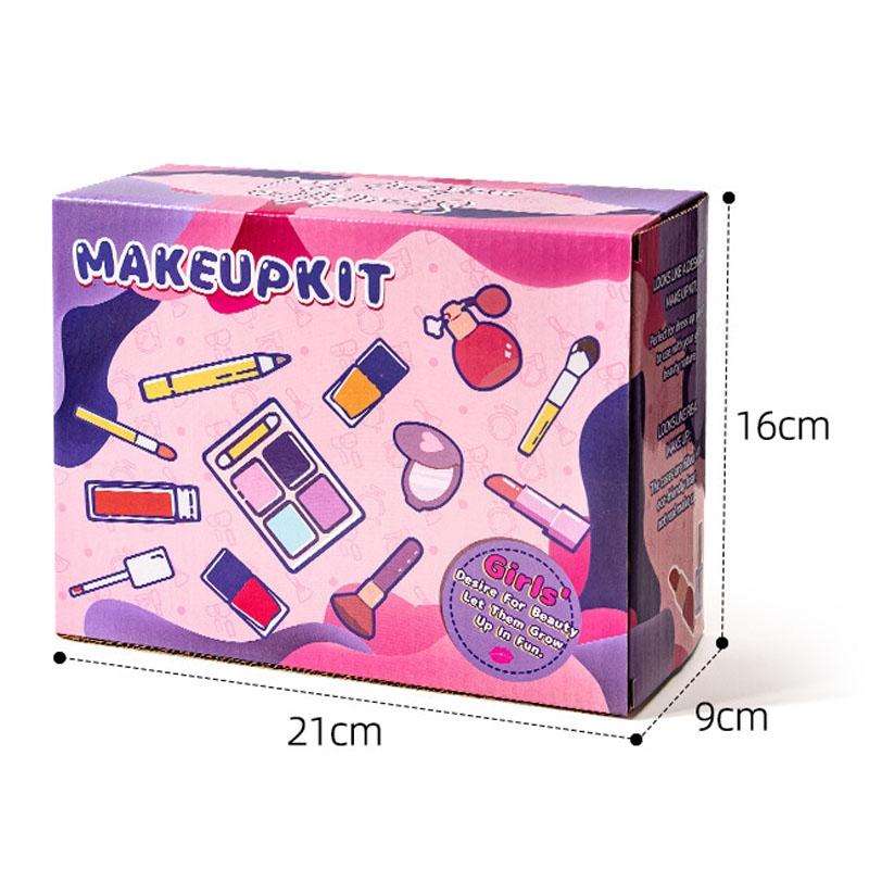 Girls Simulation Dressing Makeup Box Play House Non-toxic Cosmetics Set, Style: 21 In 1 Rose Leat...