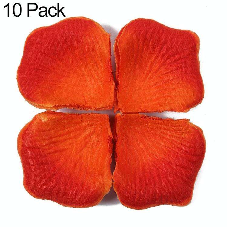 1000pcs / 10 Pack Artificial Wedding Rose Petals Flowers Wedding Decorations(Sunset Red)