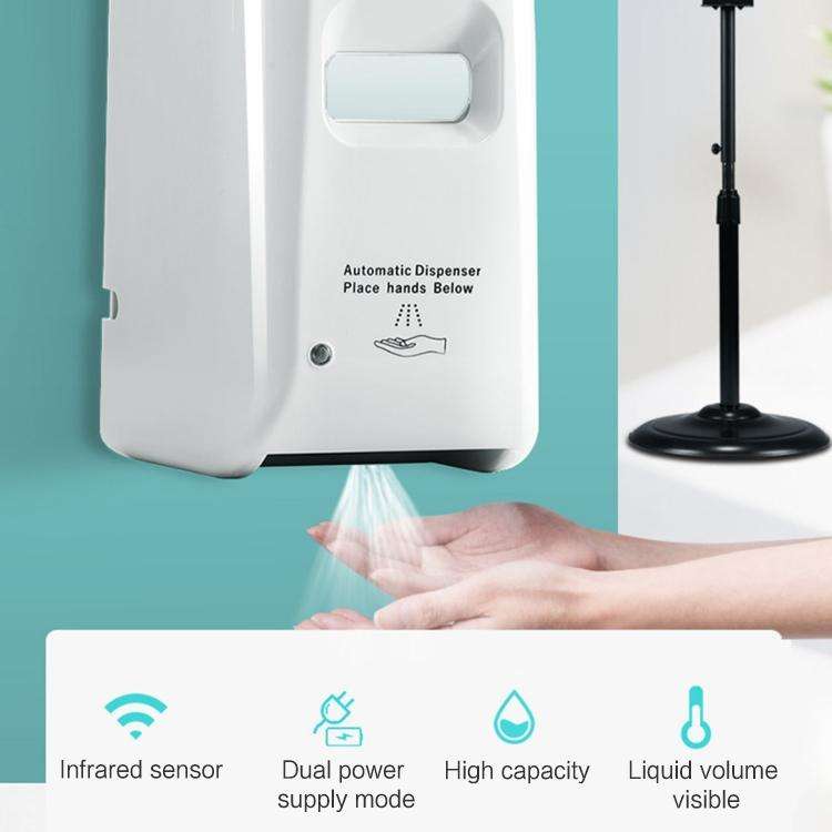 1000ml Wall-mounted Touchless Automatic Infrared Sensor Alcohol Liquid Spray Sanitizer Sterilizat...
