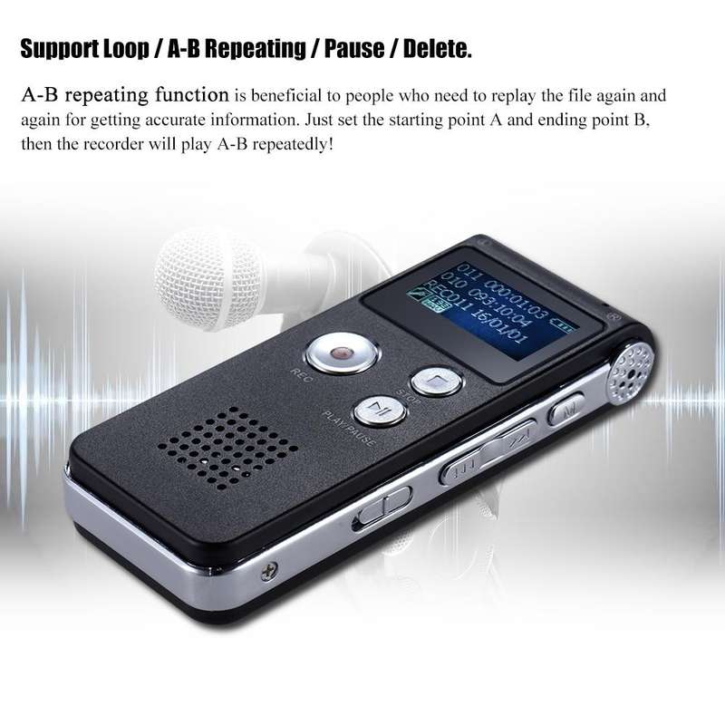 SK-012 4GB USB Dictaphone Digital Audio Voice Recorder with WAV MP3 Player VAR Function(Grey)