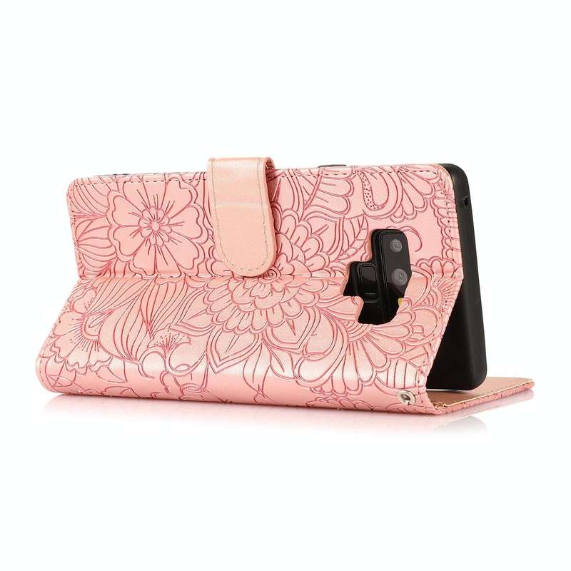 For Samsung Galaxy Note9 Skin Feel Embossed Sunflower Horizontal Flip Leather Case with Holder & ...