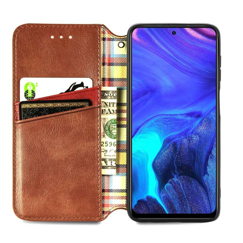 For Infinix Note 10 Pro Cubic Grid Pressed Horizontal Flip Magnetic PU Leather Case with Holder &...