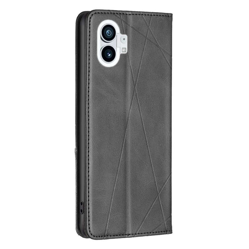 For Nothing Phone 1 Prismatic Invisible Magnetic Leather Phone Case(Black)