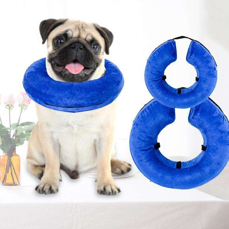 Dog Collar PVC Inflatable Pet Anti-snatch Collar, Size:S(Blue)