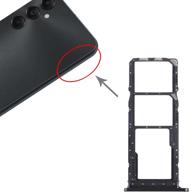 For Samsung Galaxy A05s SM-A057 Original SIM + SIM Card Tray + Micro SD Card Tray (Black)