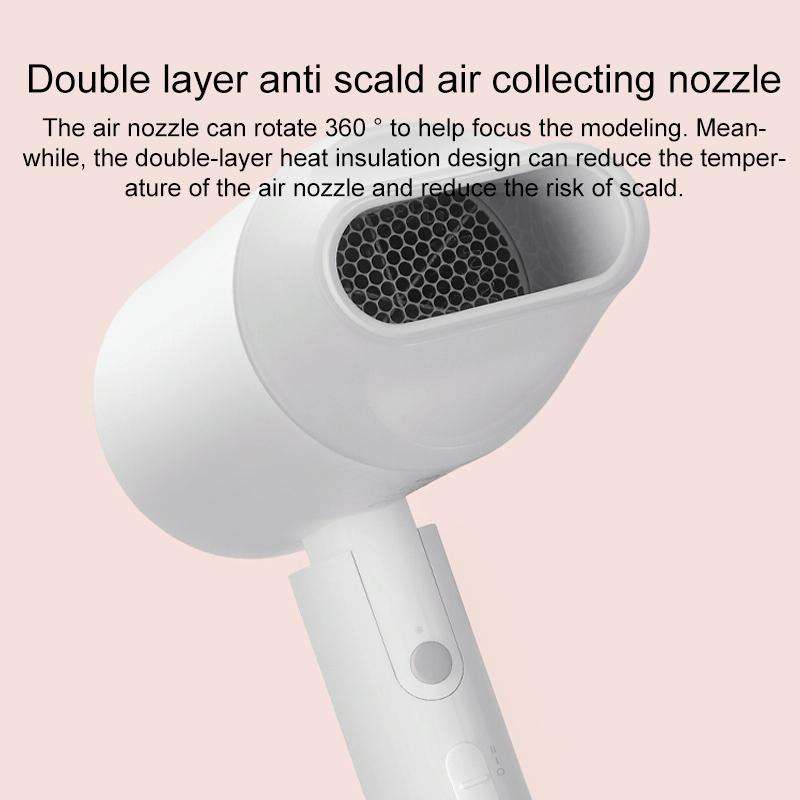 Original Xiaomi Mijia H100 Negative Ion Portable Electric Hair Dryer, US Plug(White)