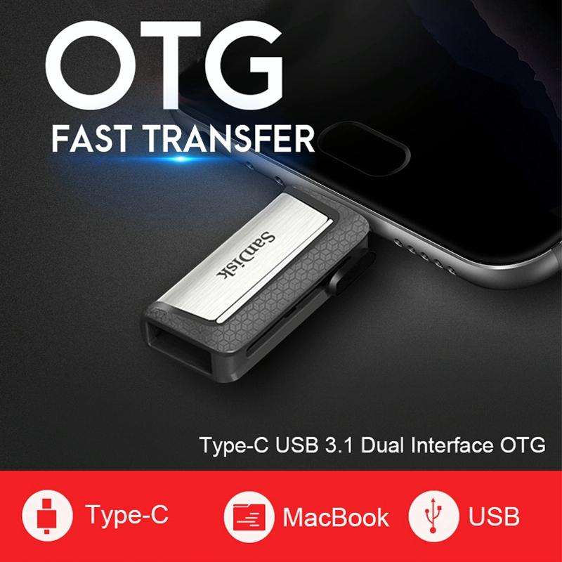 SanDisk SDDDC2 Type-C + USB 3.1 High Speed Mobile Phone OTG U Disk, Capacity: 32GB