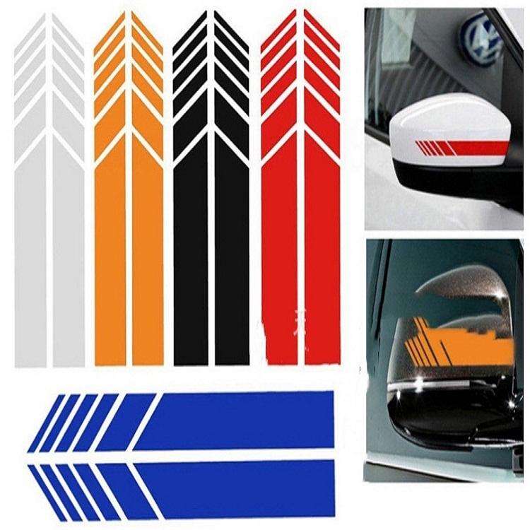 10 PCS Simple Rearview Mirror Car Stickers Rearview Mirror Personality Scratches Reflective Car S...