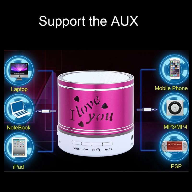 A9L Mini Portable Bluetooth Stereo Speaker with RGB LED Light, Built-in MIC, Support Hands-free C...